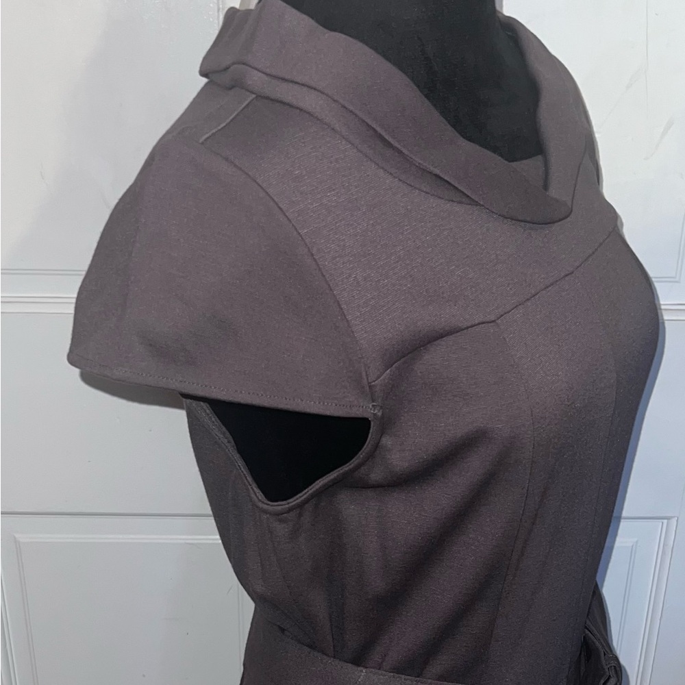 Taupe boat neck dress